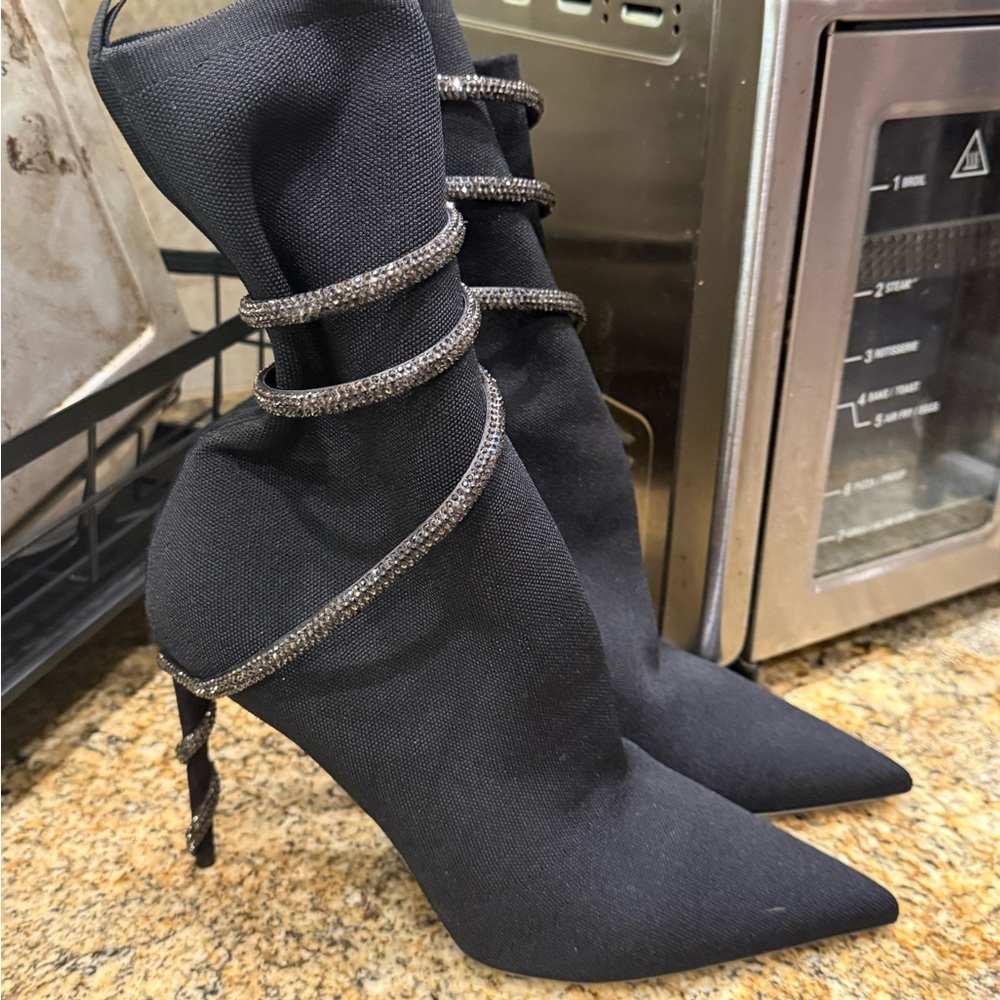 Rene caovilla 105mm crystal embellished sock boots